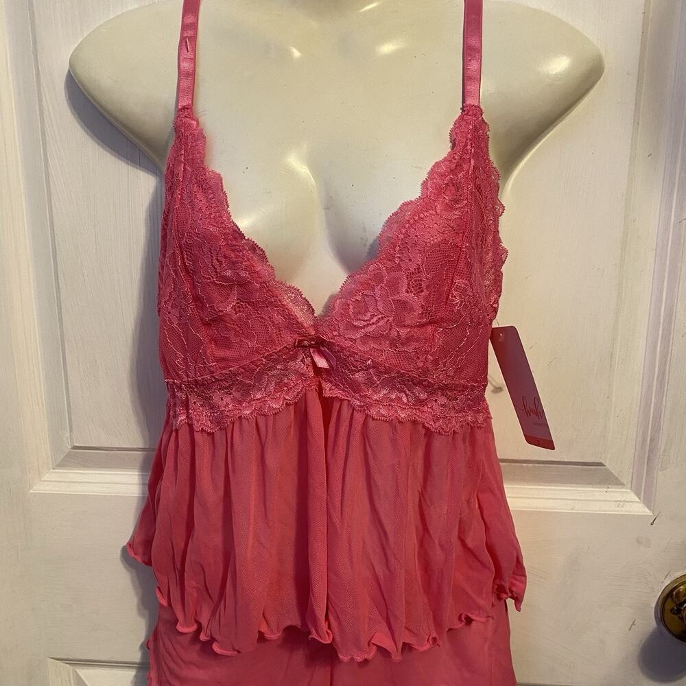 New HUSH INTIMATES Lessie Pink Babydoll Fairy Lace Tap Set Sexy WomenS Lingerie - Picture 5 of 11